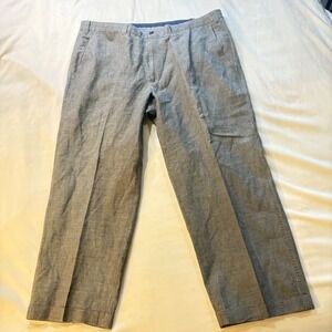 Orvis Mens‎ Gray 50% Cotton 50% Linen Pants Size 42 Pleated Front